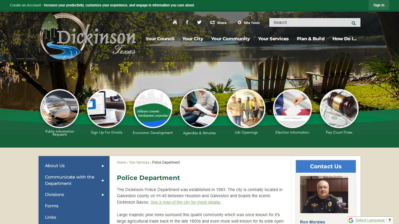 Police Department | Dickinson, TX - Official Website