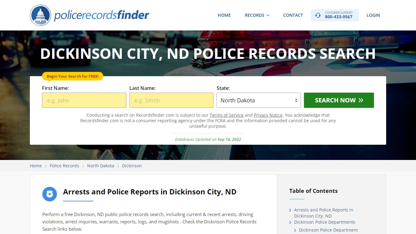 Dickinson, Clarke County, ND Police Reports & Police Department Records